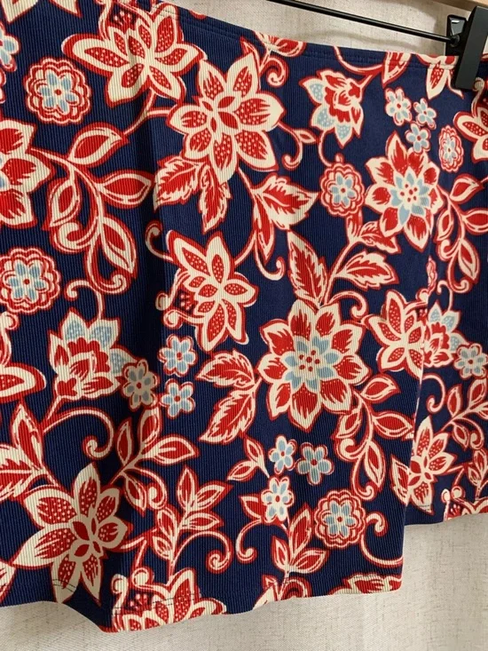 L.L. Bean UPF 50+ Floral Red White Blue Shaping Swim Skirt With Bikini Bottom 12 - Picture 3 of 8
